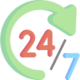 Headset icon representing 24/7 customer support availability