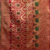 Green and Maroon Banarasi Silk Saree close view