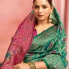rama pink banarasi saree heritage look