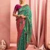 rama pink banarasi saree traditional view